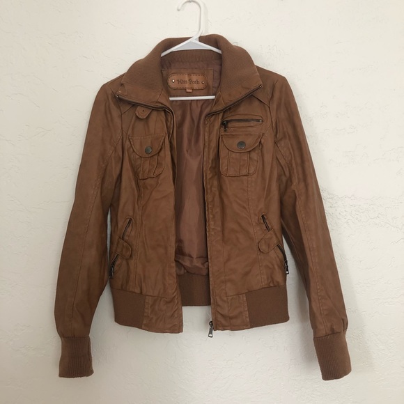 Jackets & Blazers - Camel Faux Leather Jacket-Women’s Small
